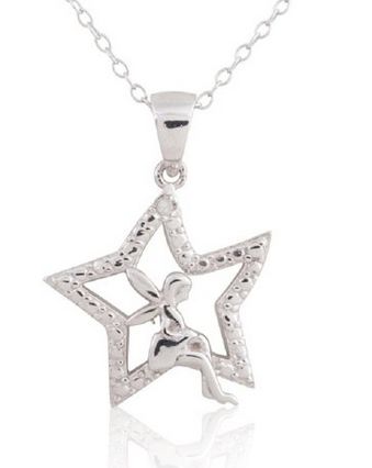  Jewelry Gifts for All 铑镀真钻石仙女星吊坠纯银项链特价49.99元，原价229.99元，包邮