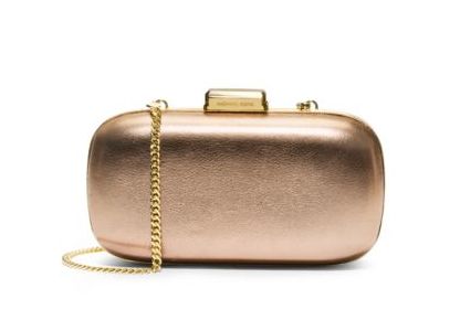  Michael Kors Elsie Leather Dome Clutch 女士金色真皮链带小挎包3.7折 74.25元特卖并包邮！