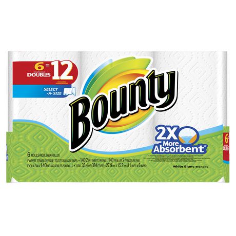  Bounty Select-A-Size Paper Towels 6卷厨房用纸6.3折 9.93元特卖！