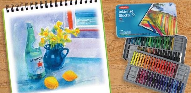  售价大降，历史最低价！Derwent 得韵 Inktense Blocks 4mm 天然水溶彩色石墨条/水彩条72色铁盒装2折 42.99元限时特卖并包邮！