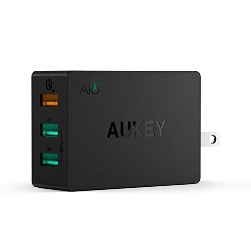  更小、更快，旅充新选择！ Aukey 42W QC2.0三口旅行充电器3.9折 13.99元限时特卖！