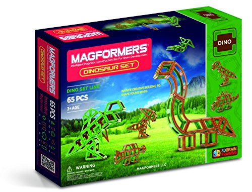  历史最低价！3D益智，提高创造力！Magformers益智恐龙磁力积木65片套装4.1折65.78元限时特卖并包邮！