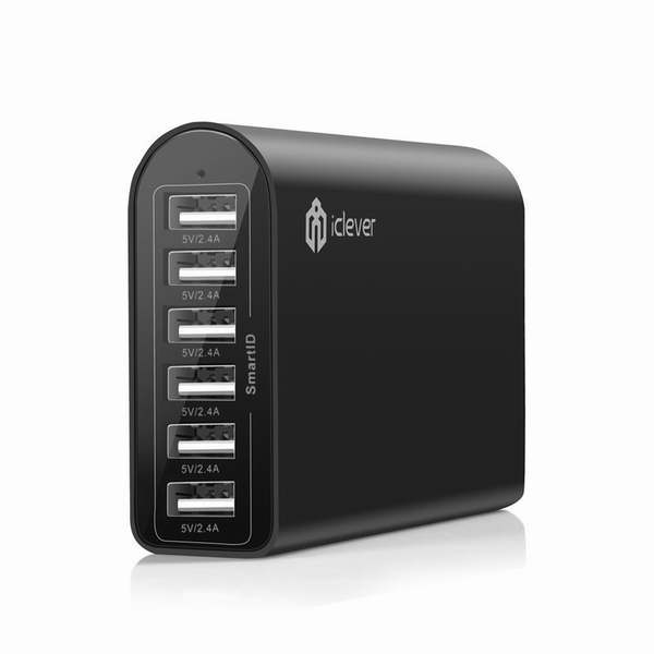  iClever 50W 10A 6口USB智能快速充电器3.5折 20.79元限量特卖并包邮！