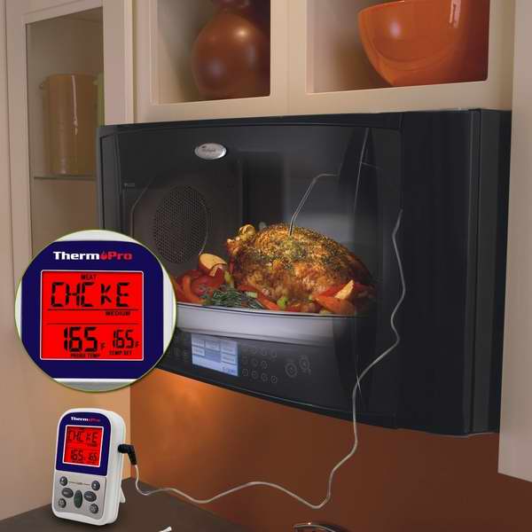  ThermoPro TP-10 烤肉烹饪电子温度探测器\计时器4折27.99元限量特卖并包邮！温度时间双提醒，可精确探测-9℃〜250℃
