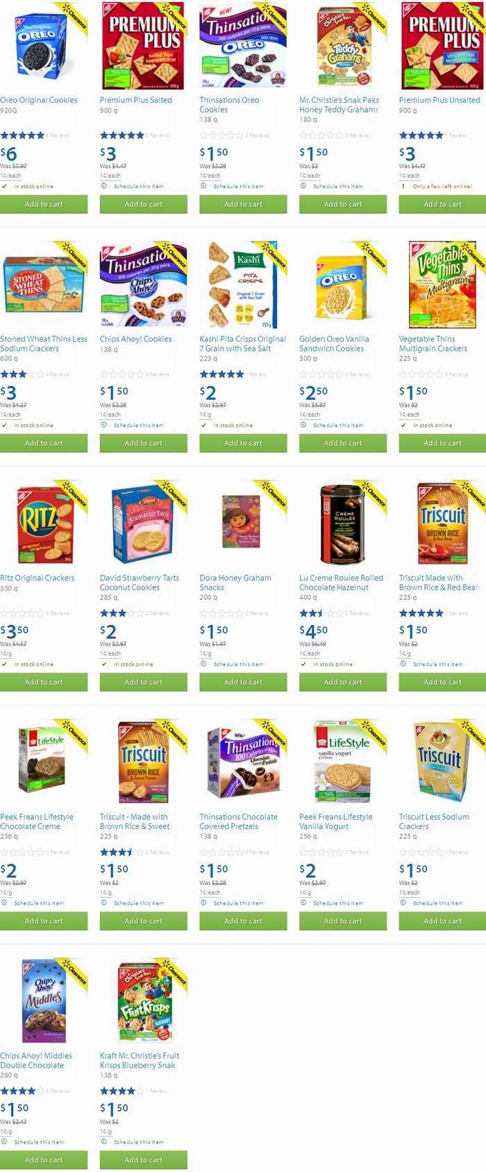 Walmart精选22款饼干1.5元起清仓！