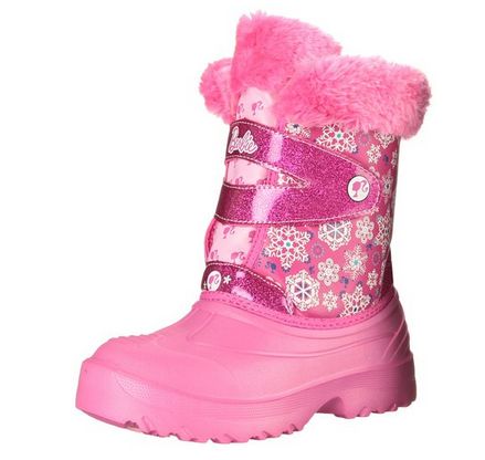  Barbie 女孩冬靴特价13.75元，原价55元，包邮