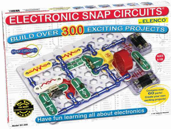  最佳益智玩具，享受物理的乐趣！Elenco Snap Circuits SC-300 电路DIY拼接玩具5.1折 43.99元限时特卖并包邮！