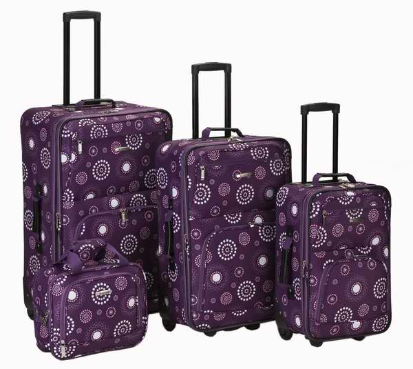  Rockland Brown Leaf 可扩展轻质拉杆行李箱4件套3.9折 106.16元限时特卖并包邮！