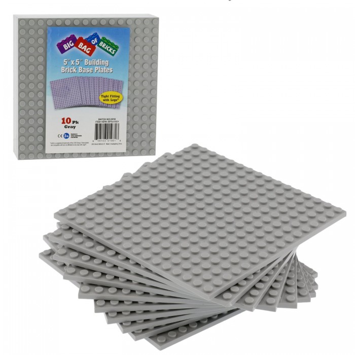  创意拼砌从现在开始！SCS Direct 灰色积木拼砌底板10件套 4.5折24.95元限量特卖并包邮！完全兼容Lego！
