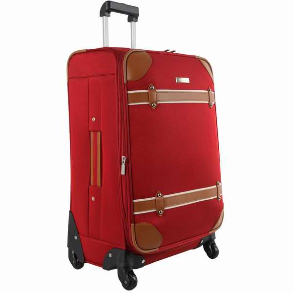  Anne Klein 24寸复古红色时尚4万向轮可扩展拉杆行李箱1.8折 68.17元清仓并包邮！