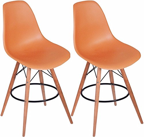  Mod Made 巴黎铁塔27寸橙色吧椅2件套4.1折 107.36元限时特卖并包邮！