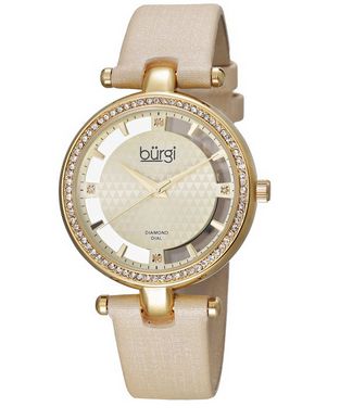  Burgi BUR104YG 女士镶钻水晶瑞士石英腕表1.4折 66.99元限量特卖并包邮！