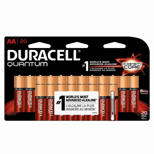  全球第一顶级高效碱性电池！Duracell Quantum 金霸王 AA 电池20只装14.96元、16只装11.97元限时特卖！