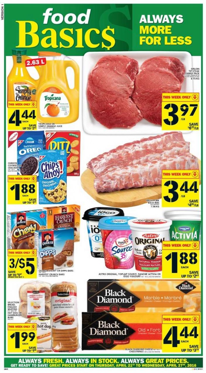 Food Basics 本周（2016.4.21-2016.4.27）打折海报