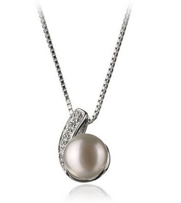  PearlsOnly 7.0-7.5毫米AA淡水珍珠吊坠+纯银项链特价85元，原价575元，包邮