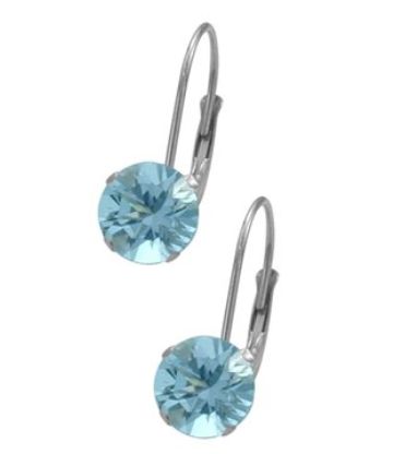  Elite Jewels 6毫米施华洛世奇元素Leverback淡蓝色水晶耳钉30元特卖，原价95元，包邮