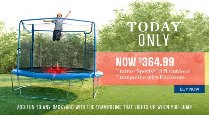  Trainor Sports 13英尺带保护罩蹦床7.1折 314.99元限时特卖！