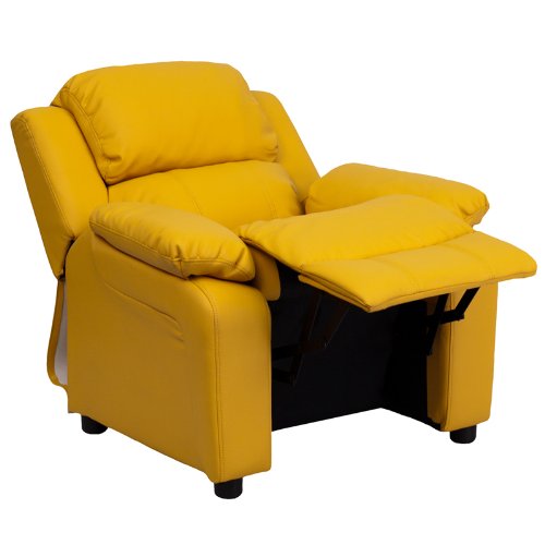  可斜躺，可储物！Flash Furniture BT-7985-KID-YEL-GG 豪华儿童单人沙发4.7折 84.08元限时特卖并包邮！