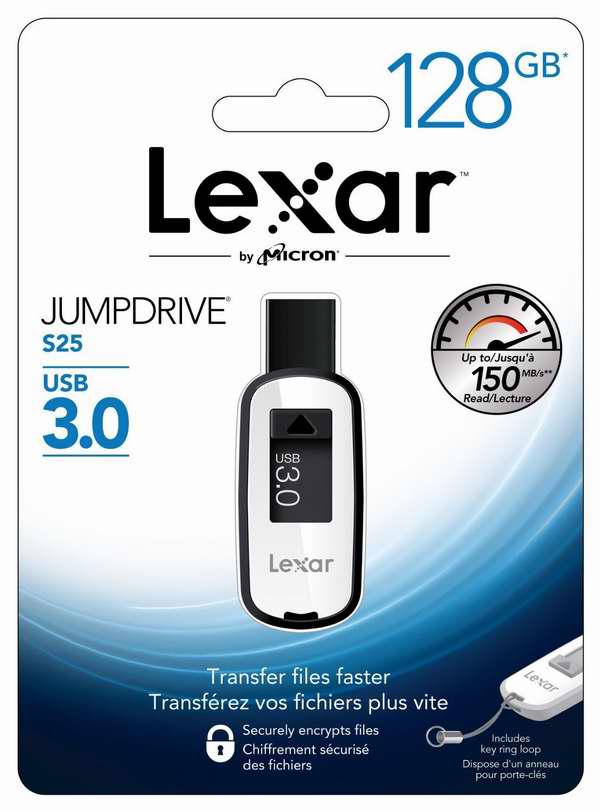  Lexar 雷克沙 Jump Drive S25 128GB U盘2.1折 34.99元限时特卖并包邮！