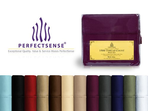 PerfectSense 1500线程 Twin/Full/Queen/King 床单枕套4件套3.3折 39.99元限时特卖并包邮！12色可选！
