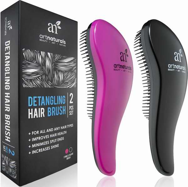  顺滑头发，不打结！美亚销量冠军！Art Naturals Detangling 梳发神器2件套 16.1元限时特卖！