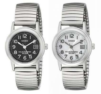  超低价光动能手表！黑白两色可选！ Casio 卡西欧 LTP-S100E 女士光动能石英腕表2.3折 17.82元起清仓！