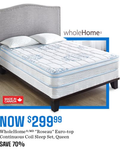  WholeHome/MD Roseau Euro-Top 床垫套装2.7折 216元起限时特卖！Queen仅售270元！仅限今日！