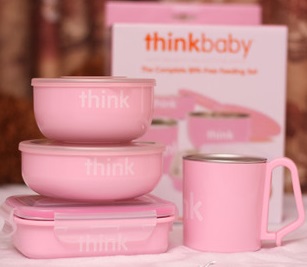  Thinkbaby 粉色儿童餐具 48.6元特卖，原价 57.01元，包邮
