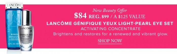 亮大眼眸更年轻！Lancôme 兰蔻 20ml升级版冰钻活肤亮眼肌底液、50ml BI-FACIL清滢双效眼部卸妆水套装84元限时特卖并包邮！