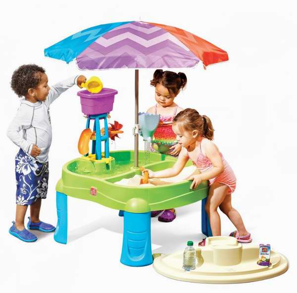  Step 2 Splash & Scoop Bay 儿童戏水玩沙两用带伞游戏桌5折 49.99元限时特卖！