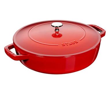  法国 Staub 28cm 3.8L 珐琅铸铁樱桃红圆形汤锅/炖锅4折 183.99元限时特卖并包邮！