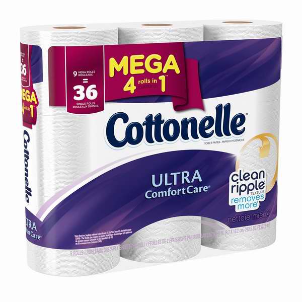  Cottonelle Mega 9卷超软卫生纸5.3折 7.98元限时特卖！