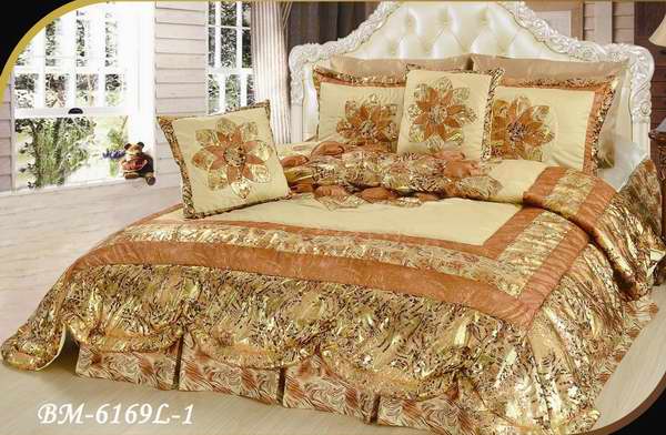  DaDa Bedding BM6169L-1 Queen/Full 金色古希腊迈达斯国王皇族风格被子5件套3.9折 78.78元限时特卖并包邮！