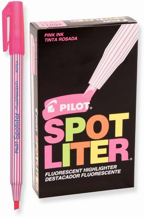  Pilot Spotliter Fluorescent 粉红色荧光笔12支装3.4折 5.23元限时特卖！