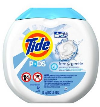  深层洁净温和配方，Tide PODS 洁衣粒 72粒 16.38加元（原价 19.99加元）