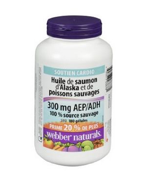  Webber Naturals 180粒野生阿拉斯三文鱼鱼油 11.47元，原价 15.99元