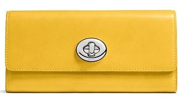  COACH Turnlock Slim 信封钱包 112.5元特卖，原价 225元，包邮