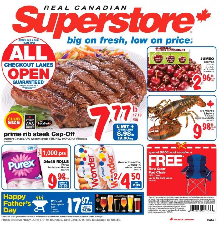  Superstore超市本周（2016.6.17-2016.6.23）打折海报，樱桃2.96元！