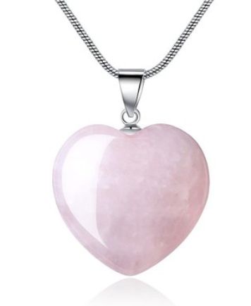  AmorWing 粉色石英心形吊坠 15.59元特卖，原价 56元，包邮
