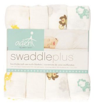  aden by aden + anais婴儿Muslin棉纱襁褓/毛毯4条装 24.99元特卖，原价 40.55元，包邮