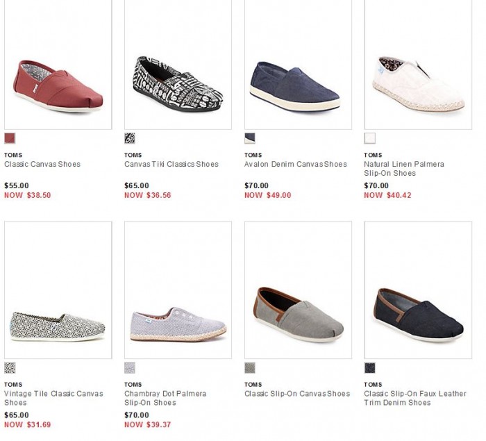 精选 6款 TOMS 帆布鞋 4.9折起特卖，再额外享受 8折优惠！