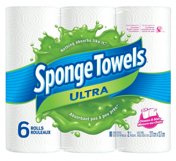  Cashmere SpongeTowels 6卷厨房擦手纸 4.74加元，原价 8.99加元