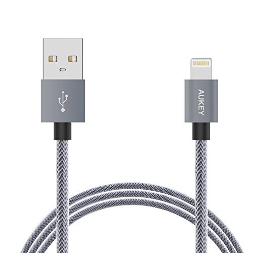  苹果MFI认证，Aukey 1m / 3.3ft USB 数据线 8.99元限量特卖，原价 14.99元