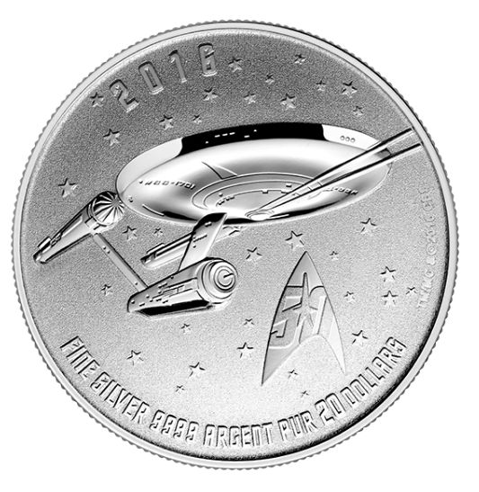  皇家铸币厂面值20元 Star Trek 星际迷航50周年纪念币20元特卖并包邮！