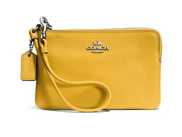  Coach 女士真皮压花小号L型拉链手腕包5折 37.5元限时特卖！国内售价850元！