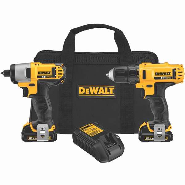  DEWALT 得伟 DCK211S2 12伏电钻+冲击起子套装5.2折 124.95元限时特卖并包邮！