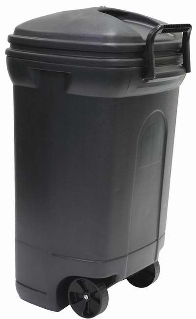  历史最低价！United Solutions TB0010 34加仑黑色户外带盖垃圾桶/储物桶2.6折 23.98加元！