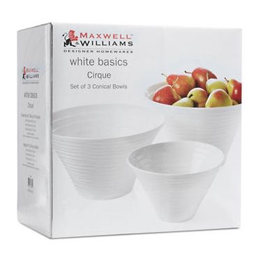  The Bay精选2款 Maxwell & Williams 陶瓷方形盘、锥形碗3件套2折19.99元限时清仓并包邮！