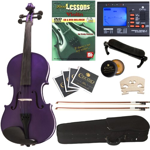  Cecilio CVN-Purple 全尺寸实木小提琴+调谐器+课本套装4.1折 102.24元限时特卖并包邮！