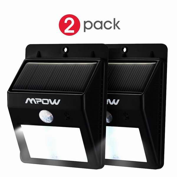  Mpow 8 LED 太阳能防水运动感应灯2件套 22.09加元限量特卖！